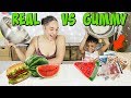 REAL FOOD VS GUMMY FOOD ,Vraie nouriture ,bonbons ou choses