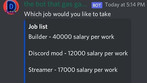 BDFD - Advanced job/work command Bot designer for Discord.