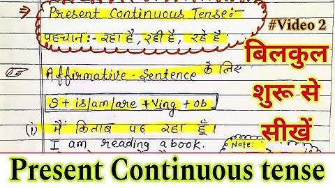 प्रेजेंट कंटीन्यूअस टेंस | present continuous tense affirmative negative interrogative examples