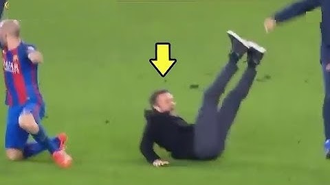رد فعل جنوني ل-لويس انريكي على هدف سيرجي روبرتو - برشلونة وباريس سان جيرمان 1:6 ( 2017)
