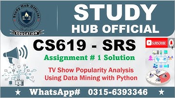 CS619 Assignment 1 SRS solution TV Show Popularity Analysis Using Data Mining with Python