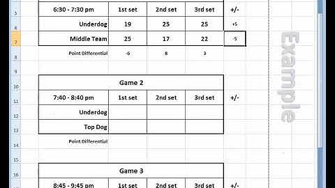 Mini-Round-Robin Playoff Scoresheet Tutorial