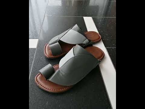 نعال زبيري انيق بخط الليزر رمادي