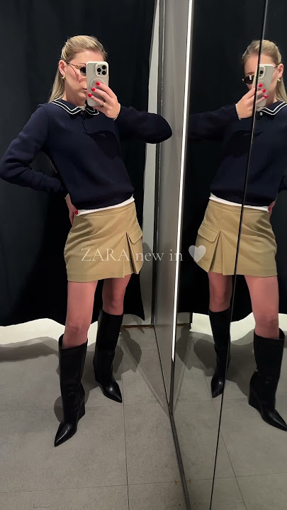 Zara new outfit 🤍I’m trying on a skirt in size XS and a polo in size S 🌸 #zarahaul #zaranew