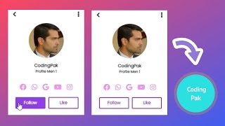 Animated Profile Card using Html and CSS | CodingPak