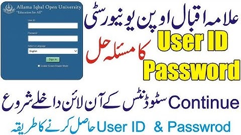 Good News|How To Make User ID And Password For Admission| AIOU 2021 Update| The AIOU | Mashal Tube |