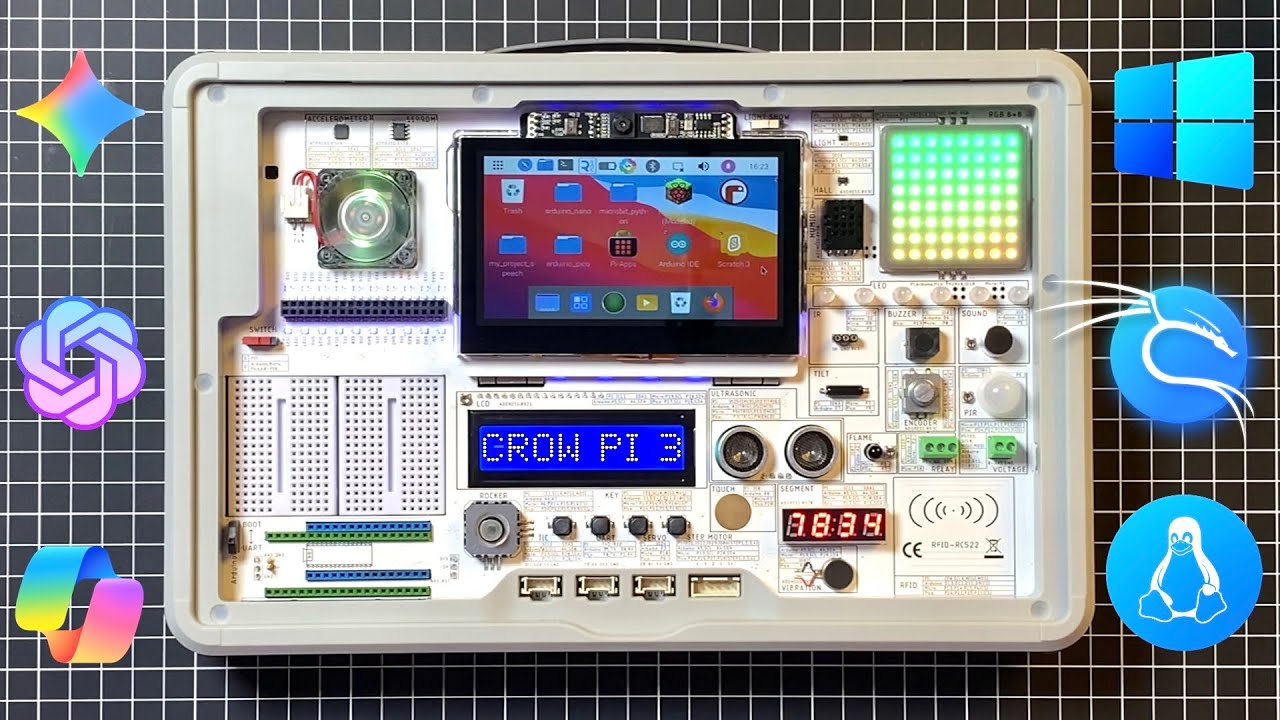 Crowpie Computer Raspberry Pi 5 Powered AI Computer & Development Station with 30 ...