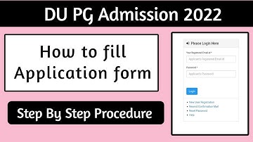 DU PG Registration Started 2022| How to fill du pg application form 2022| DU PG admission 2022