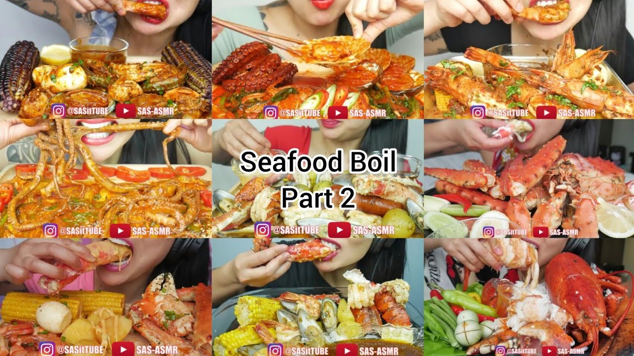 (part 2) Mukbang ASMR Seafood Boil😍🐙 SAS ASMR❤ Compilation Mukbang Video