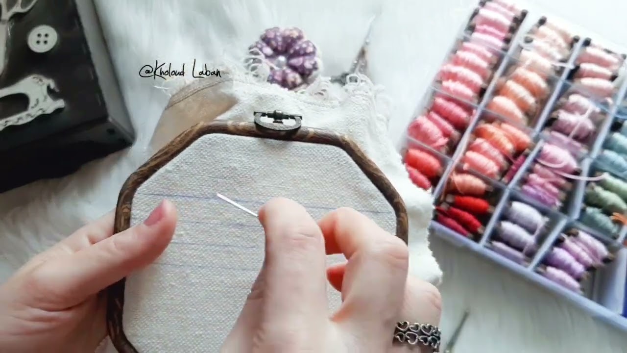 تطريز للمبتدئين عمل عقده النهايه وكمان حل مشكله سحب الخيوط