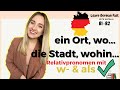GERMAN 🇩🇪 #74: WAS/WO/WORÜBER - Relativsätze (etwas, WOVON ich träume) // Learn German Fast