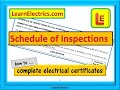 SCHEDULE OF INSPECTIONS – How to fill in electrical forms correctly