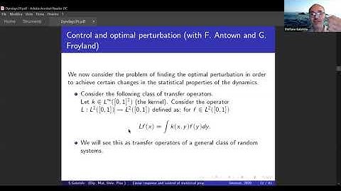 CS10A -  S. Galatolo: Linear response in random dynamical systems and control of the statistical...