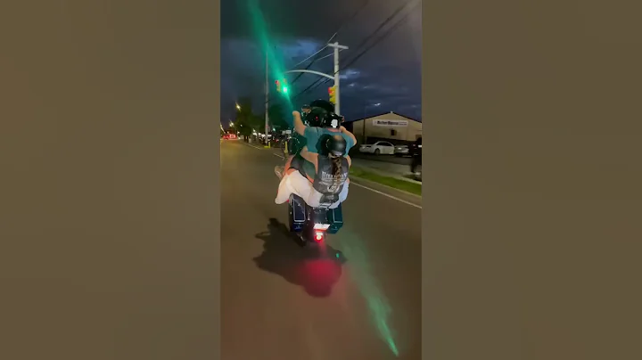 Crazy Harley Wheelie with Passenger