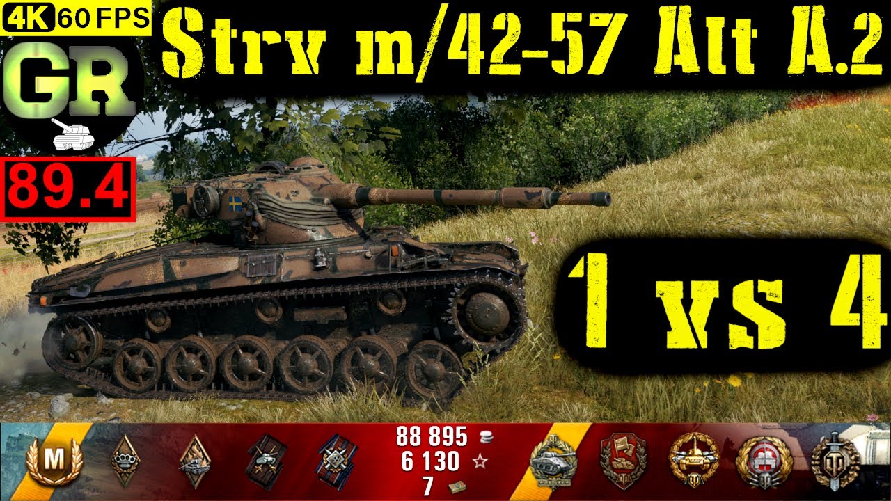 89_World of Tanks Strv m/42-57 Alt A.2 WoT Replay - 8 Kills 3.7K DMG(Patch 1.5.0)