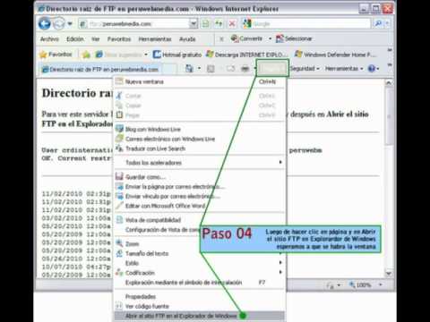 Conexion FTP por Internet Explorer - Video Tutorial