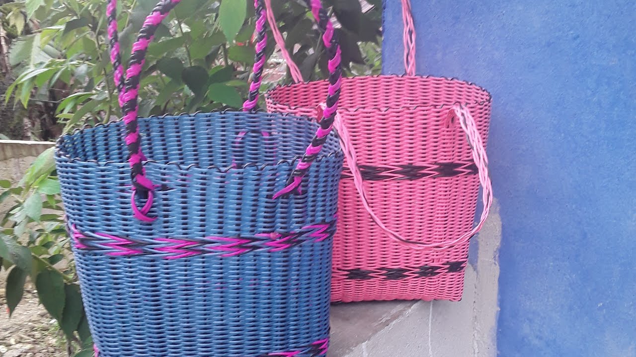 Cómo hacer canasta de popotillo desde cero en v