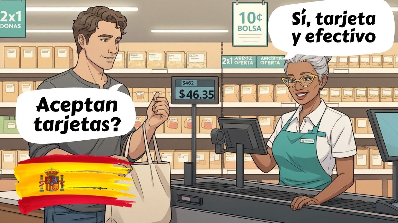 Everyday Spanish Conversations for Beginners (A1 - A2) - Paying at the Checkout