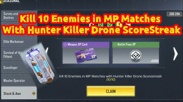 Kill 10 Enemies in MP Matches  With Hunter Killer Drone ScoreStreak | Shock & Awe | Cod Mobile