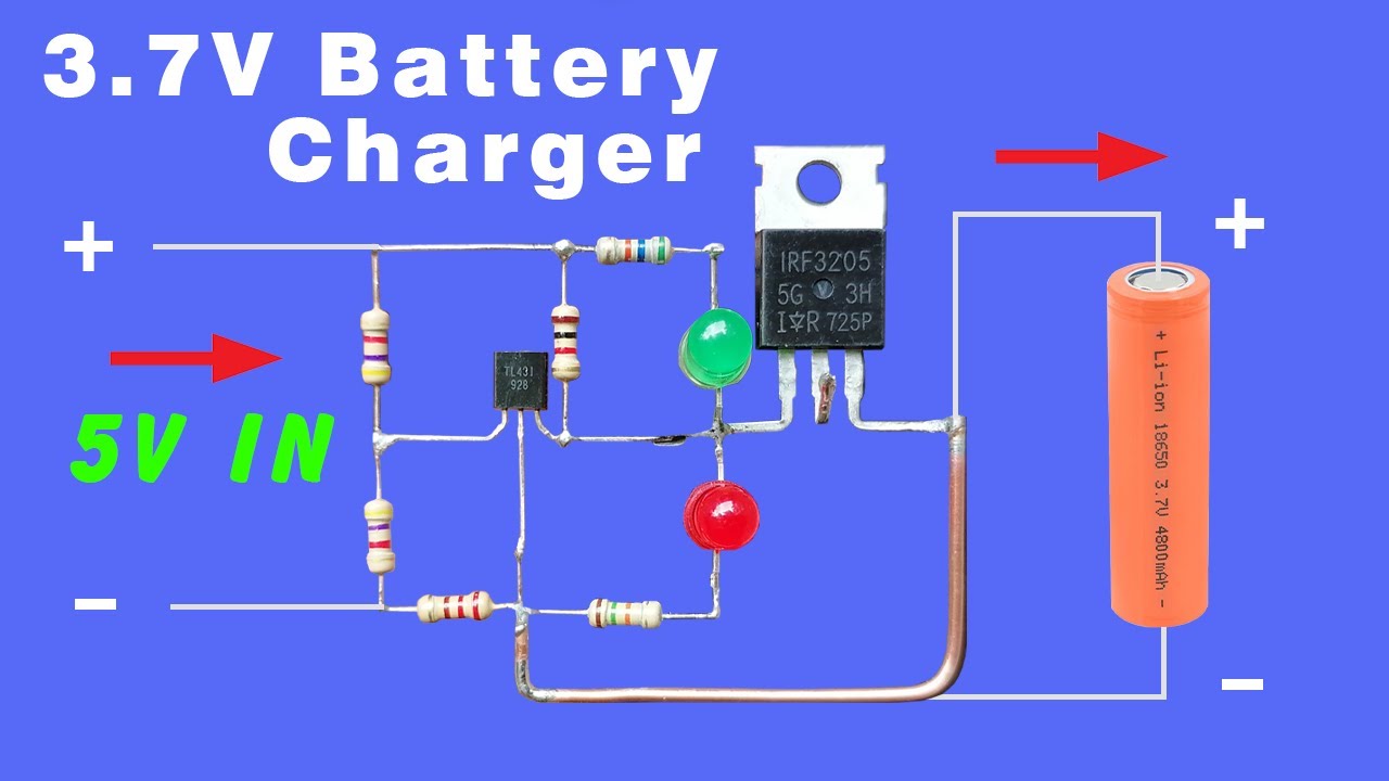 Auto cut off 3.7 volt Battery Charger Circuit without Relay - YouTube
