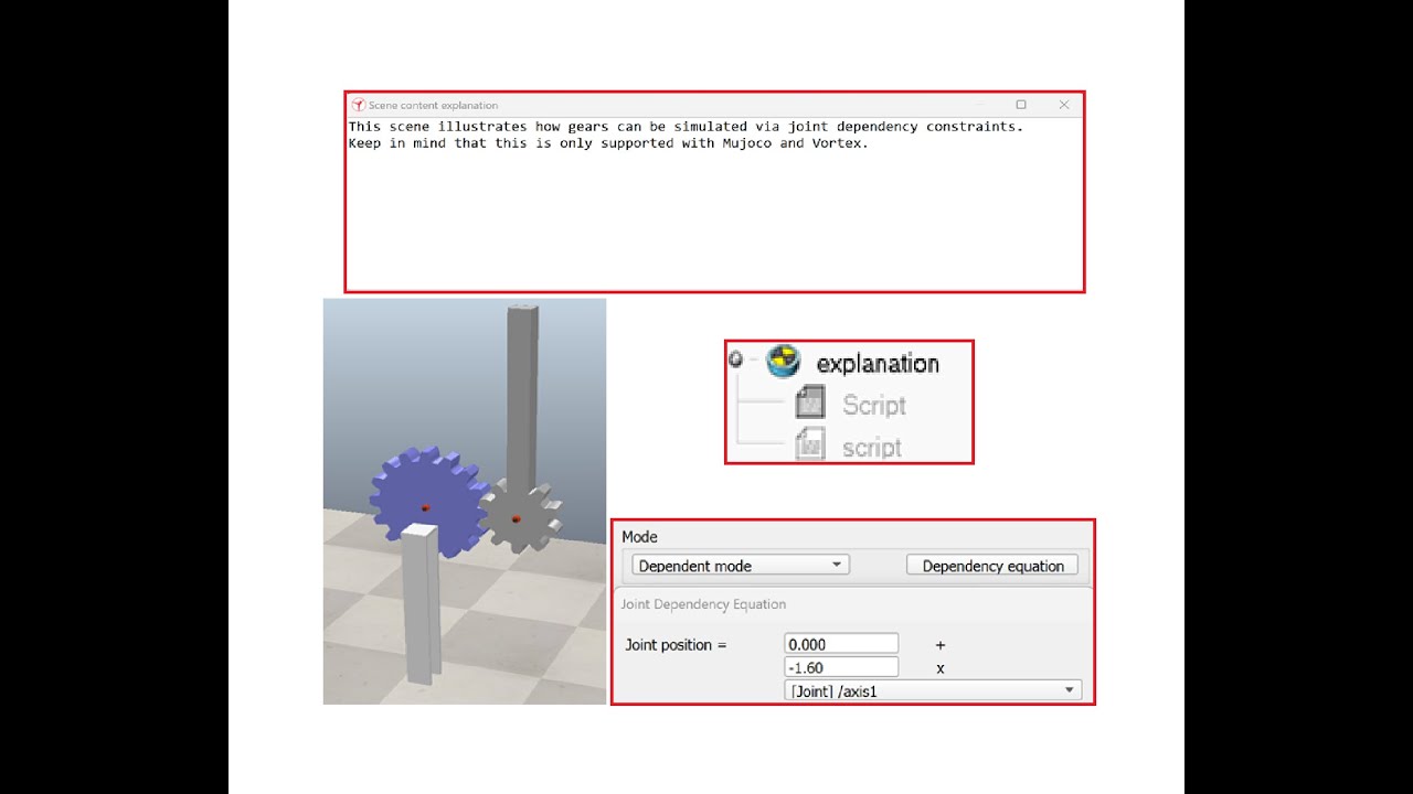 CoppeliaSim: Joint Dependent Motion, Customization Script, Auxiliary ...