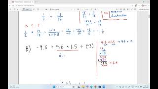 Order of Operations (BEDMAS) with Rational Numbers