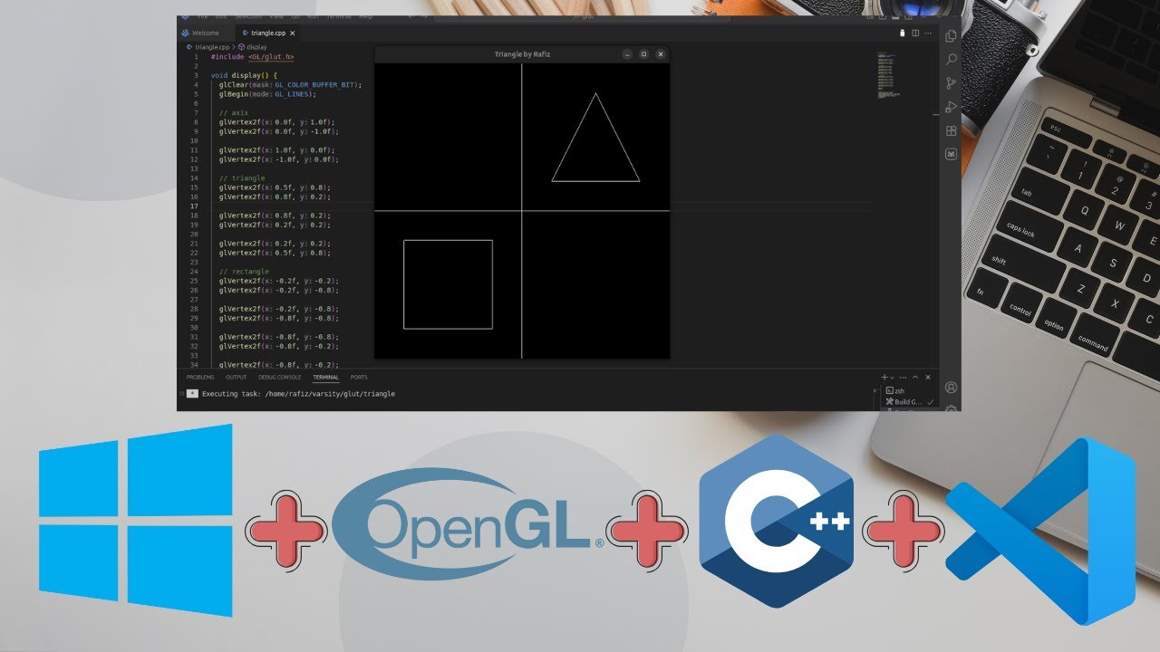 Install and Configure GLUT project on VSCODE and windows 10 using MSYS2 ...