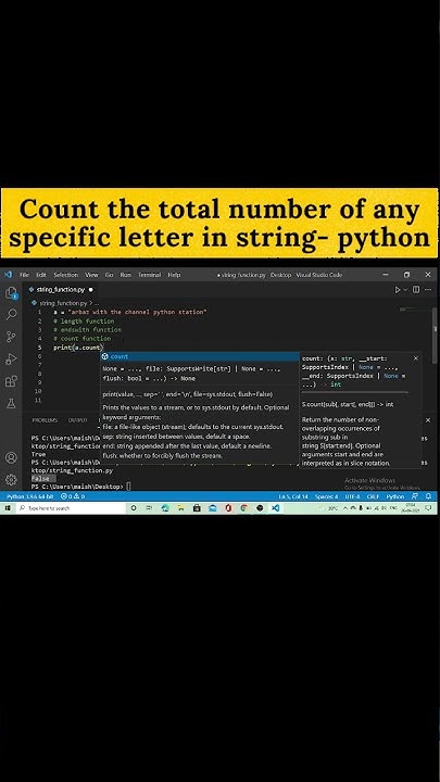 How to count total number of any specific letter or word in string in ...