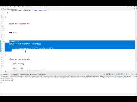 Java: Calling instance