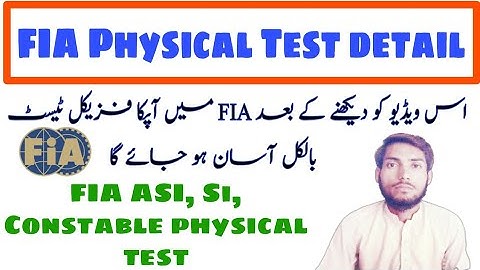 FIA Physical Test | ASI,SI,Const physical test