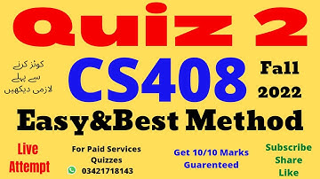 cs408 quiz no 2 solution 2022 100% correct answers cs408 quiz no 2 solution 2022 cs408 quiz 2 2022