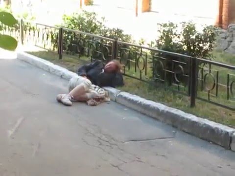 Пьяная спит в машине