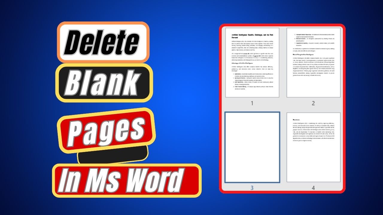 Easily Delete Blank Pages in Microsoft Word – Quick Fix! - YouTube