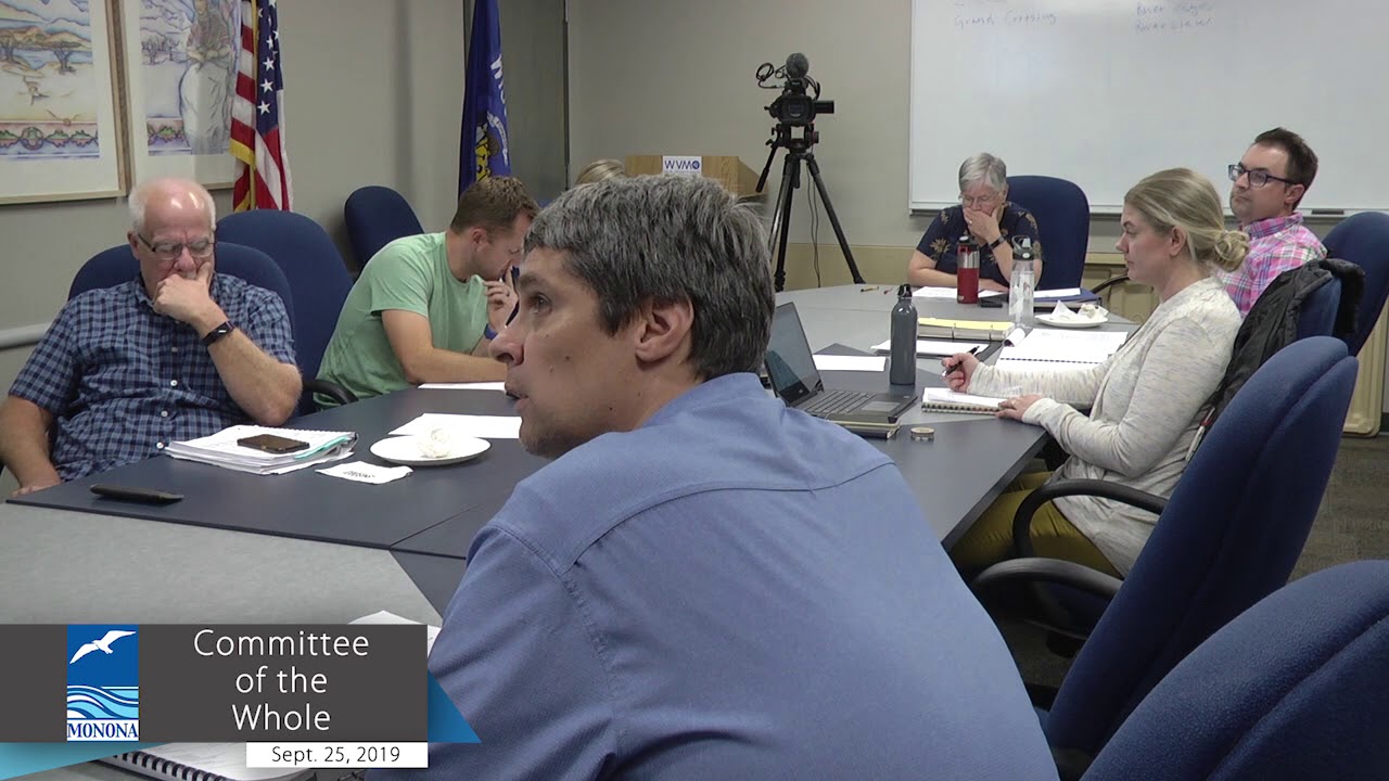 Monona City Council Committee of the Whole 9/25/19 YouTube