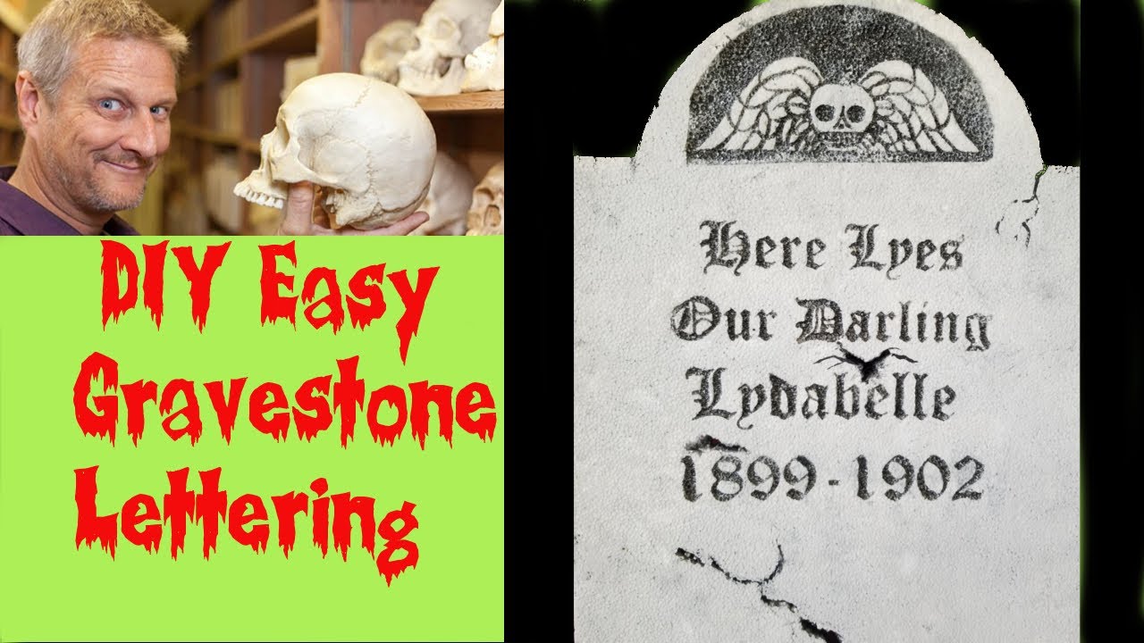 Typical Gravestone Lettering Easy Gravestone Lettering no special tools! - YouTube