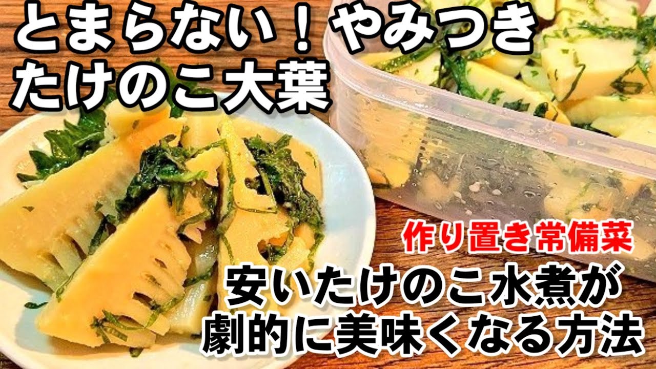 人気 やみつき筍大葉 めちゃ美味しい作り置きレシピ 水煮たけのこで簡単節約 常備菜 大葉大量消費レシピ おつまみ副菜 Youtube