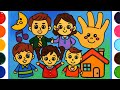 Finger Family Jelly Painting &amp; Coloring for Kids &amp; Toddlers | Menggambar Dan Mewarnai Keluarga Jari