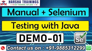 Celebrity Manual + Selenium Testing Demo 01 | Manual + Selenium Testing with Java Training |Harsha Trainings Wealth