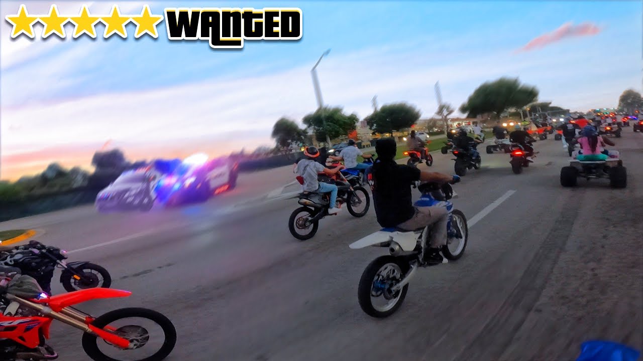 COPS CHASE OVER 700+ DIRT BIKE RIDERS 🌶️ ⭐️⭐️⭐️⭐️⭐️ | GVO 2023 | SAY YB |