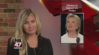Hillary Clinton campaigning in Detroit on Friday
