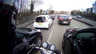 Filtering past those cars like a Boss!!