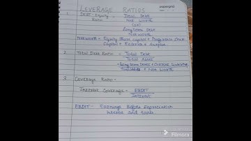 leverage ratio/ formula/debt equity/interest coverage