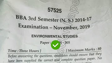 2019 Mdu BBA 3rd Sem Environemental Studies Question Paper