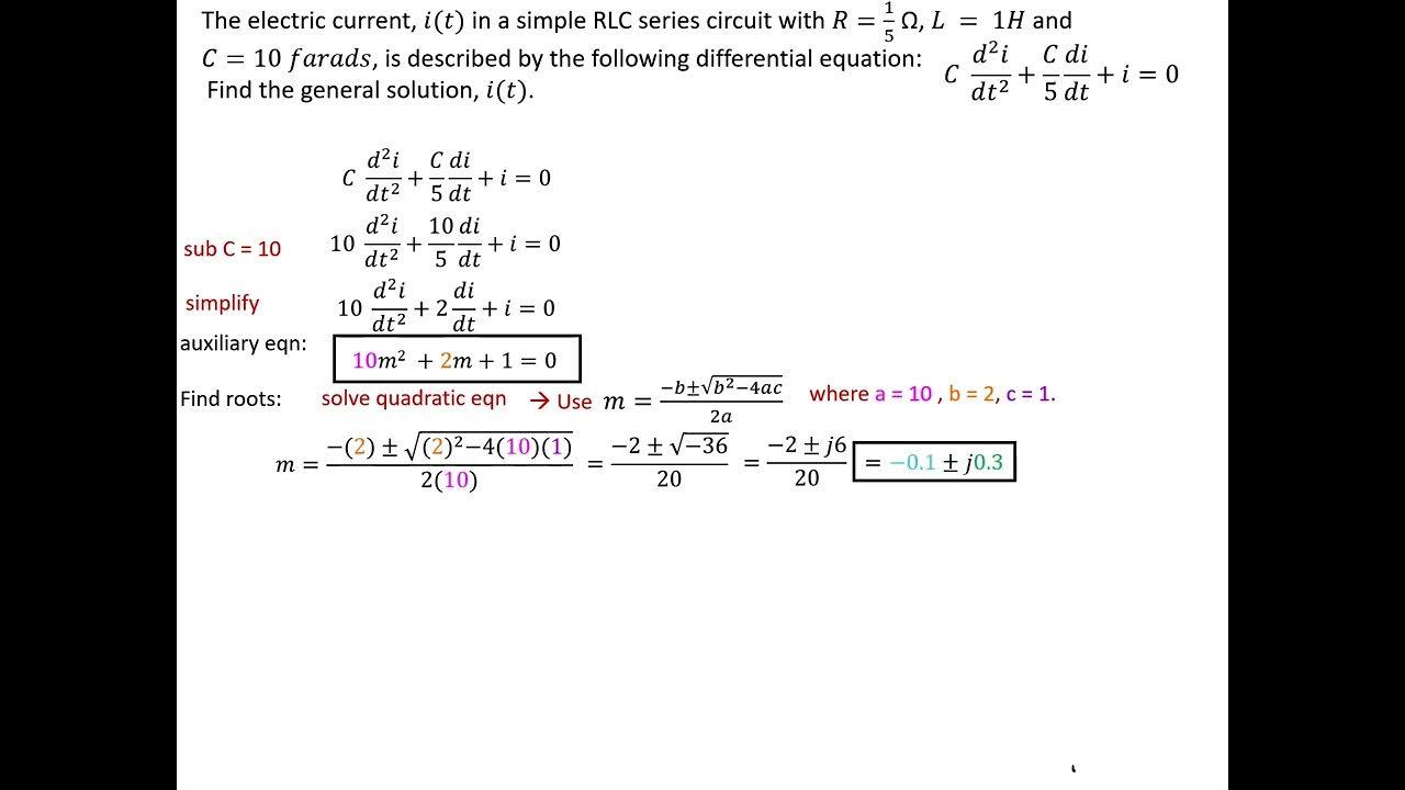 Differential equations complex roots