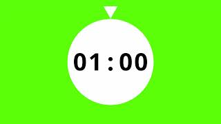 1 min greenscreen clock timer | copyright free