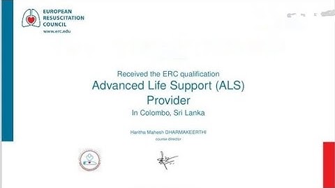 ALS- Advanced Life Support European Resus Council, Colombo, Sri Lanka Course Details