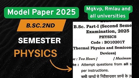 bsc 2nd semester physics important questions mgkvp 2025 | thermal physics and semiconductor devices