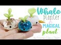 How to DIY Cute Whale Planter Pot + Magical Plant Sprout Polymer Clay Resin Tutorial