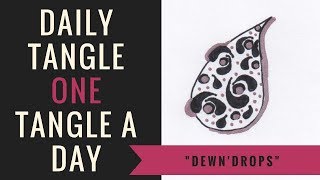 Daily Tangle - Dew'n Drops |How to draw...|