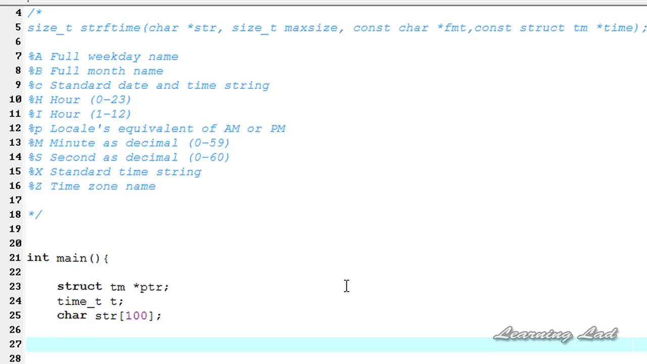 strftime  New  079  79   strftime Function in C Programming Language Video Tutorial